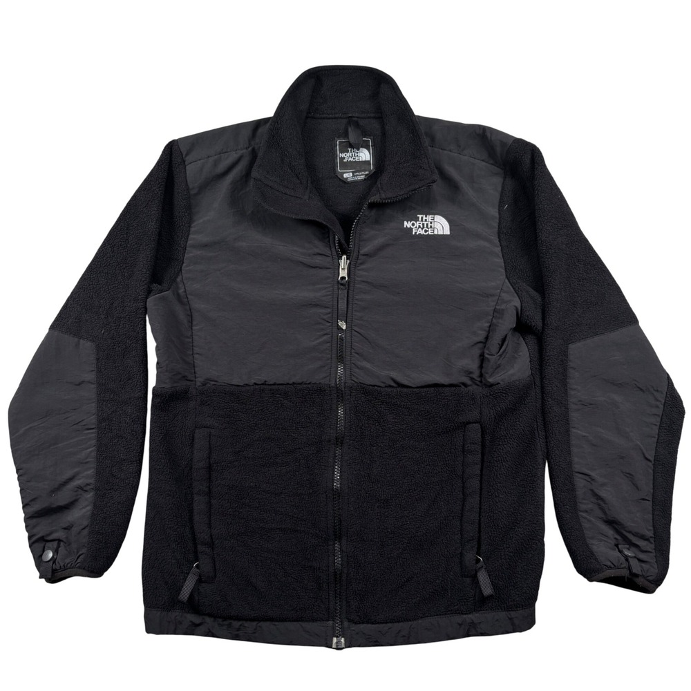 The North Face Denali Fleece Jacket Girls Large Black Full Zip Polartec 01396